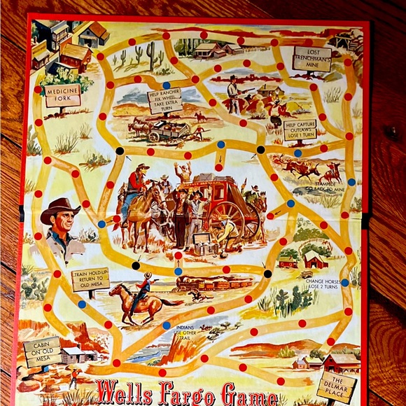 Vintage 1956 Tales of Wells Fargo Board game *Complete* - Picture 7 of 9